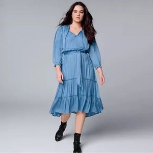 Lt. Blue Vera Wang Dress Large with Belt
